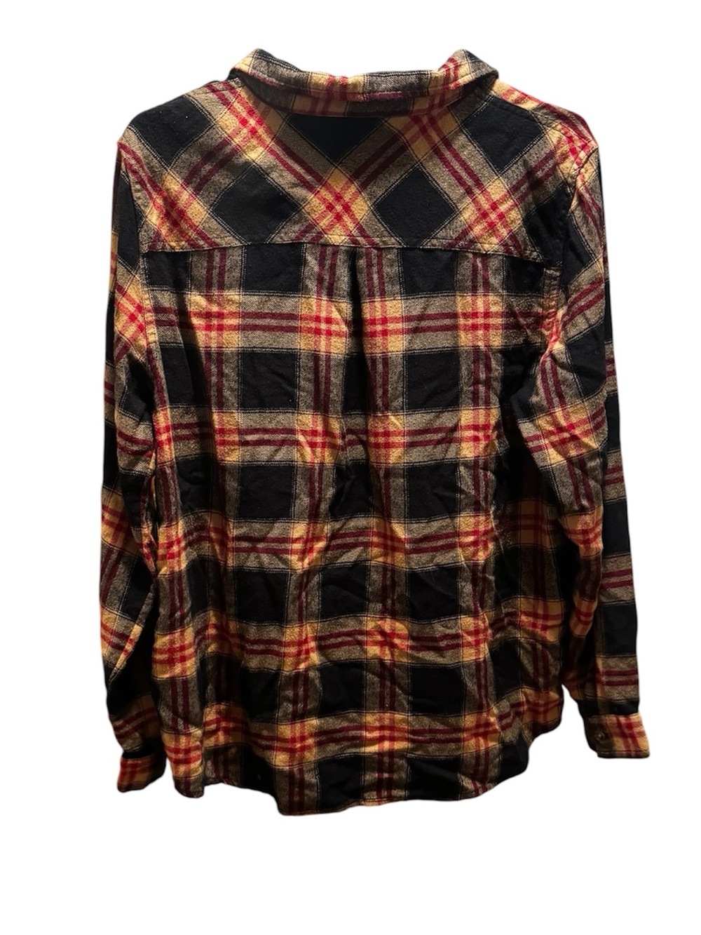 MAURICES Women's Plaid Tan Black & Red Button Front Shirt Size XL - Picture 2 of 5